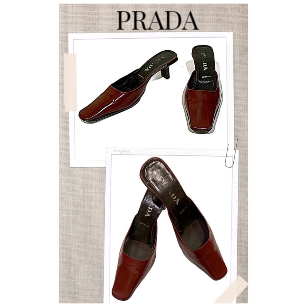 PRADA Mules square toe shoes Stunning Mules Sz 8.5
